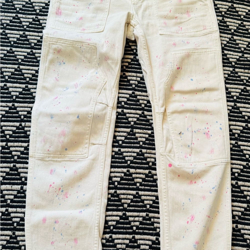 Anthropologie PILCRO Carpenters Paint Splatter Jeans